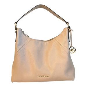 Michael Kors Light Pink Nude Pebbled Leather Large Hobo Shoulder Handbag Purse